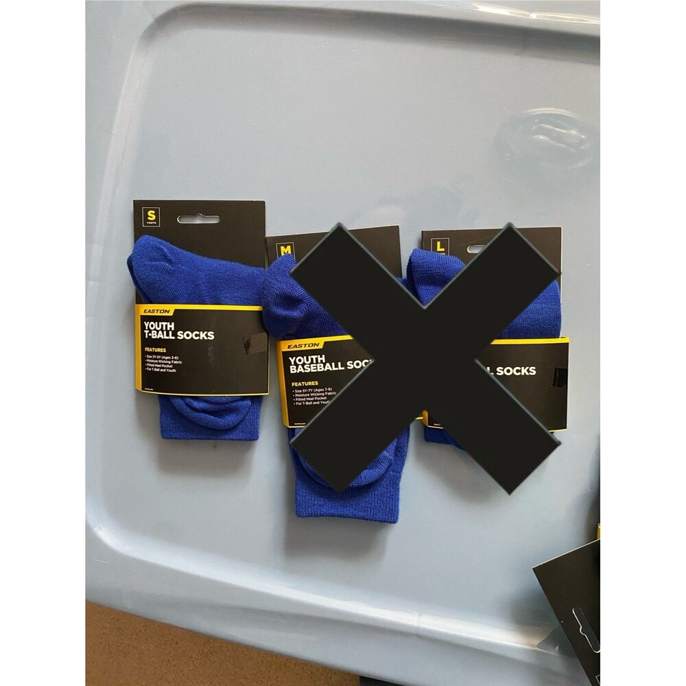 Easton Youth T-Ball Socks Blue Size S 3Y-5Y New